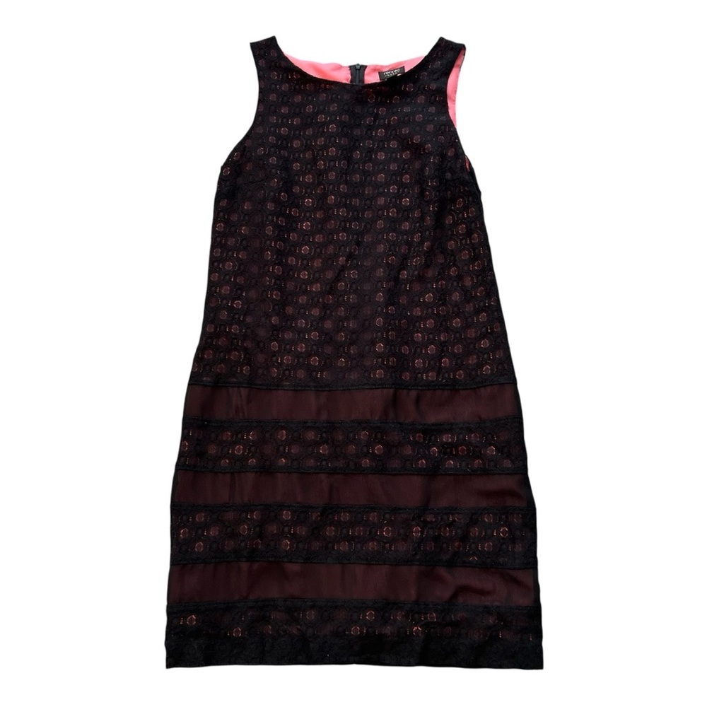 Nicole Miller Black Lace Overlay Sleeveless Dress- Size 4